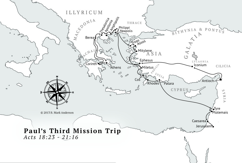Paul's Third Missionary Journey Map - Local Churches Global Apostles